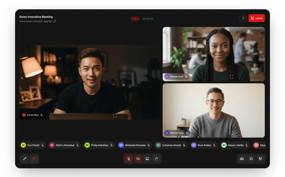 Sorex Meet Video Call Mockup